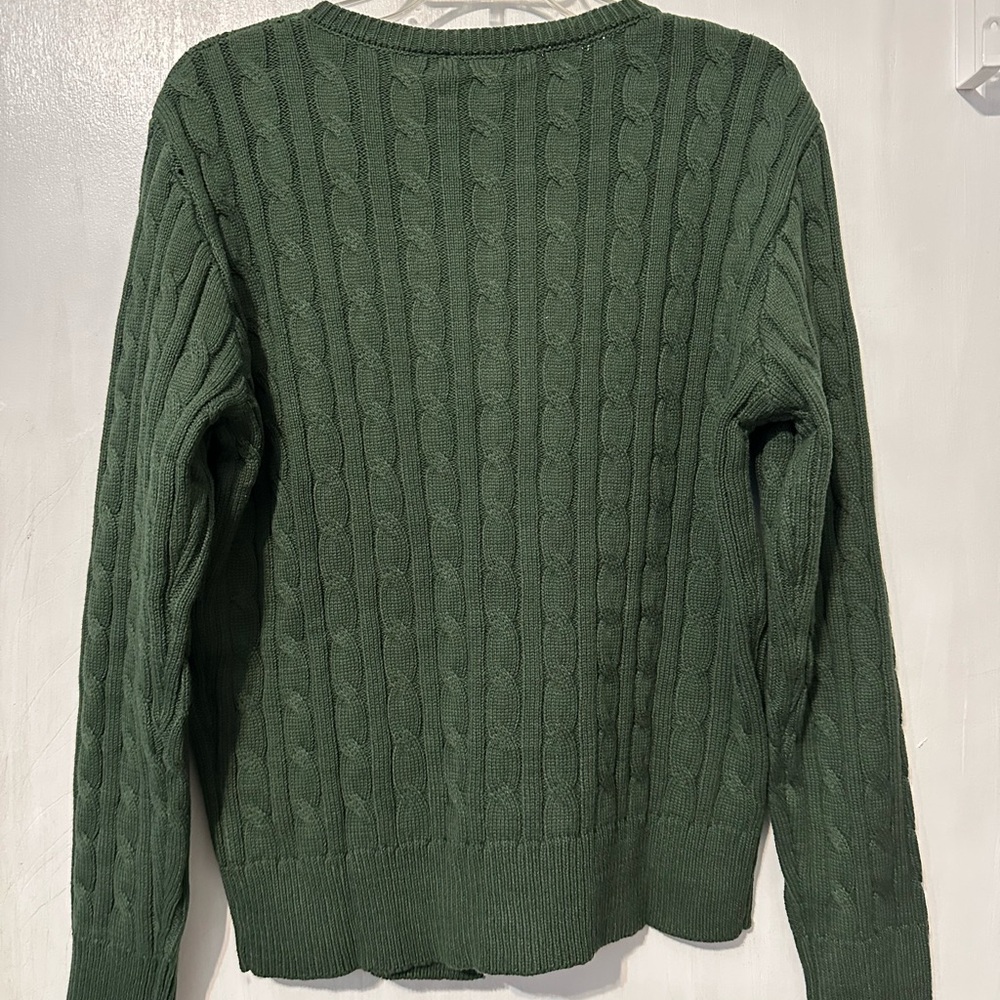 Women’s Cable Knit Open Front Cardigan Sweater, Green, Size Medium, NWT - Picture 4 of 9